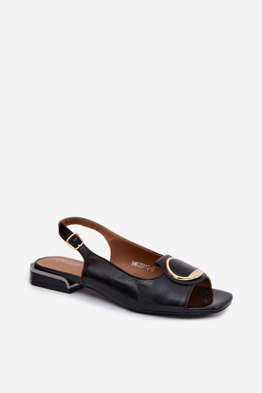 Dámske sandále so širokými podpätkami s ozdobami čierna Glima