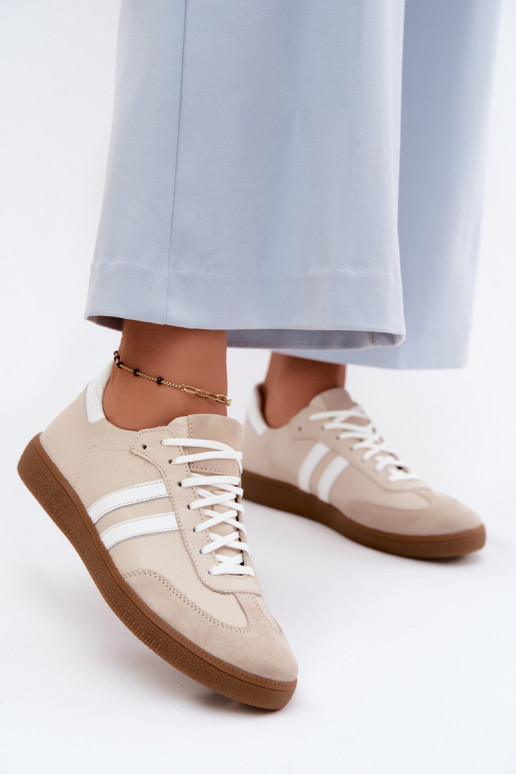 Zazoo N1068 Kožené Nízka Tenisky model obuvi Dámske béžová