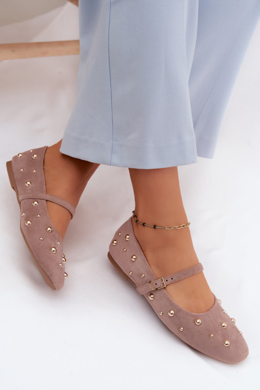 Balerínky S Dekoráciou I Pruhyem béžová Cuddly