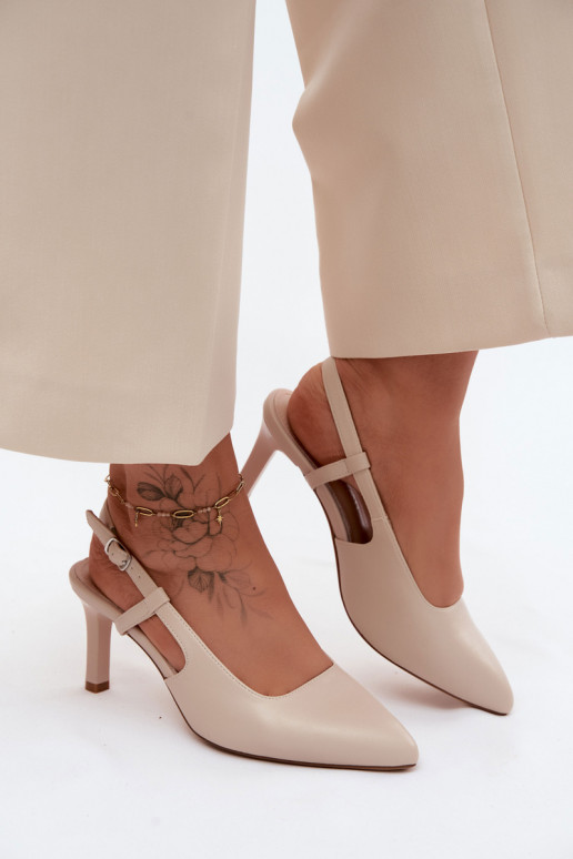Dámske sandále s podpätkami Sergio Leone SK157 béžová