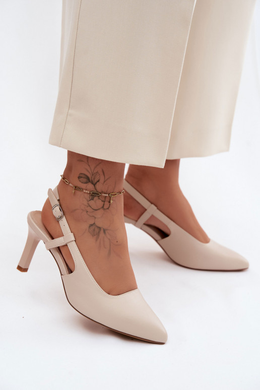 Dámske sandále s podpätkami Sergio Leone SK157 béžová