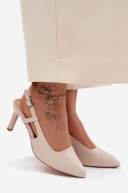 Dámske sandále s podpätkami Sergio Leone SK157 béžová