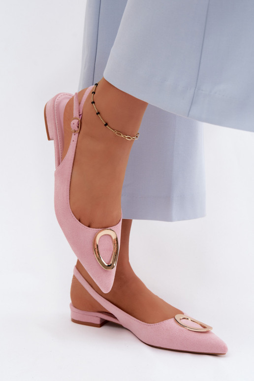 Dámske sandále so širokými podpätkami s ozdobami Ružová Sparkle