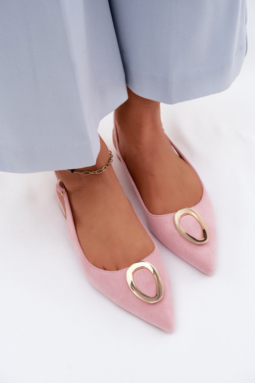 Dámske sandále so širokými podpätkami s ozdobami Ružová Sparkle