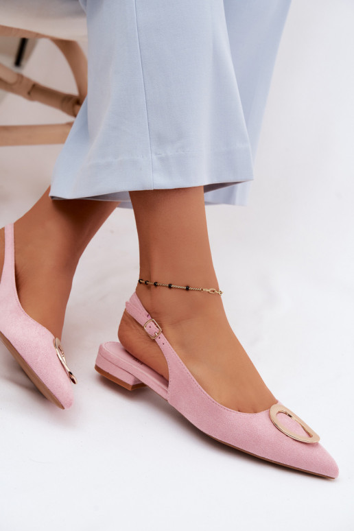 Dámske sandále so širokými podpätkami s ozdobami Ružová Sparkle