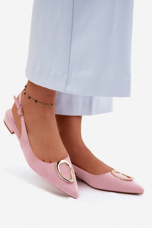 Dámske sandále so širokými podpätkami s ozdobami Ružová Sparkle