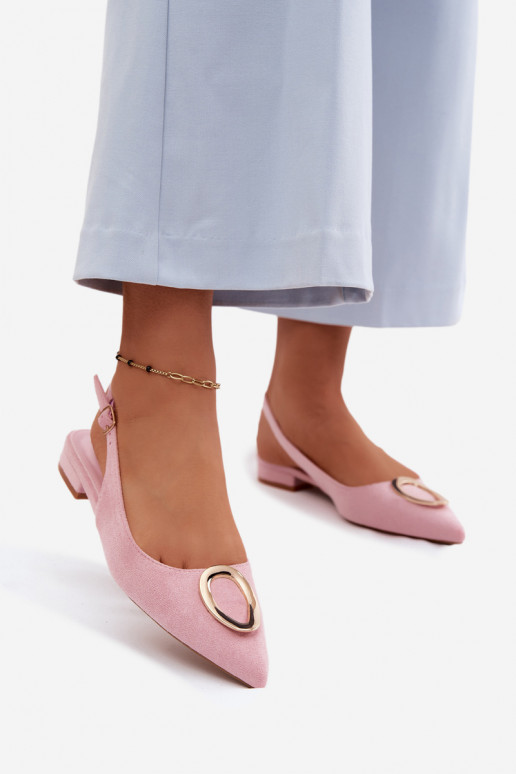 Dámske sandále so širokými podpätkami s ozdobami Ružová Sparkle