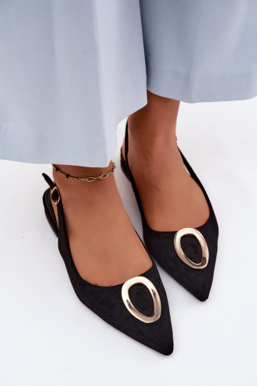 Dámske sandále so širokými podpätkami s ozdobami čierna Sparkle