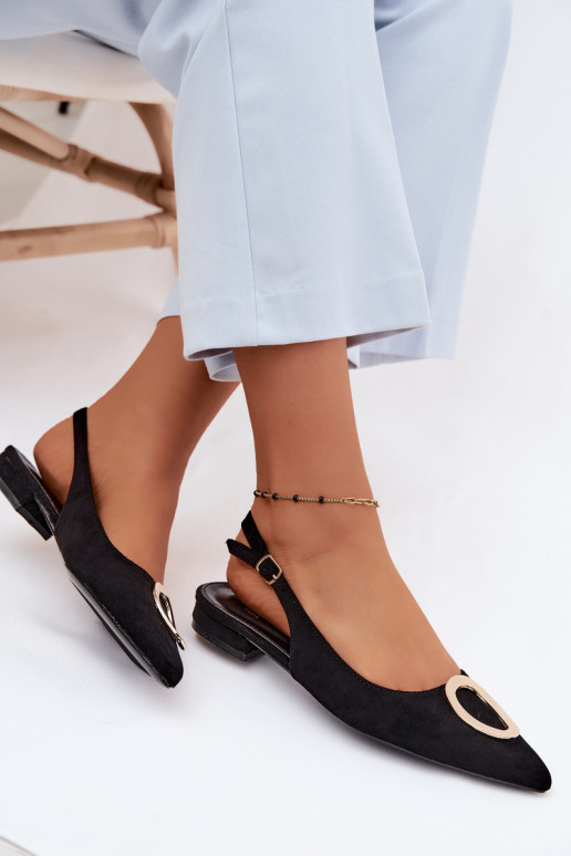 Dámske sandále so širokými podpätkami s ozdobami čierna Sparkle