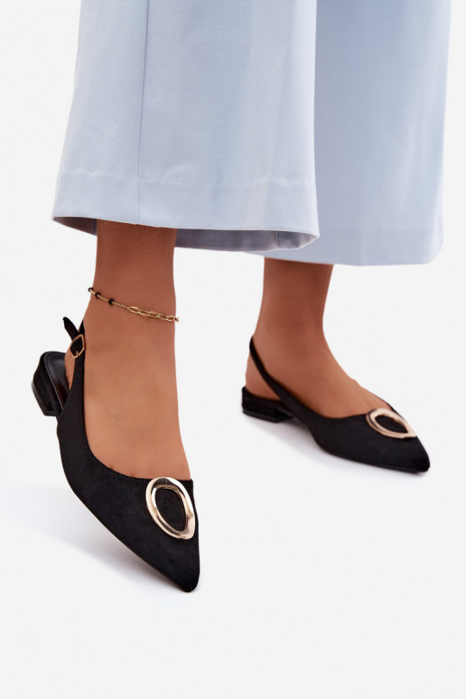 Dámske sandále so širokými podpätkami s ozdobami čierna Sparkle