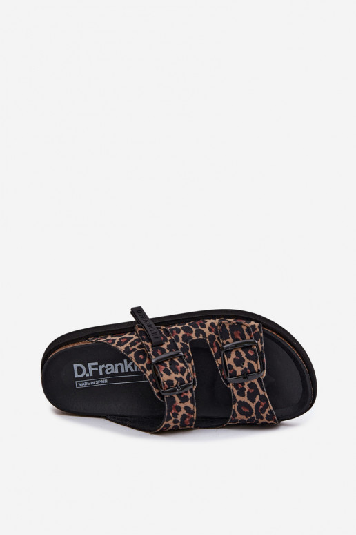 D.Franklin DFSH407011 dámske šľapky s platformou a leopardím vzorom