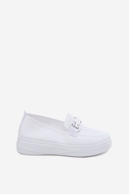Dámske platformové topánky s ornamentmi v bielej farbe Freshy