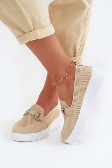 materiál topánky Dámske s platformou s ozdobami béžová Freshy
