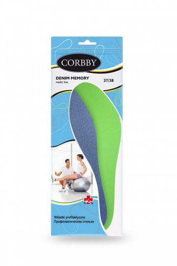 CORBBY DENIM MEMORY vložky s pamäťovou penou