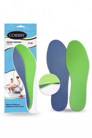 CORBBY DENIM MEMORY vložky s pamäťovou penou 2