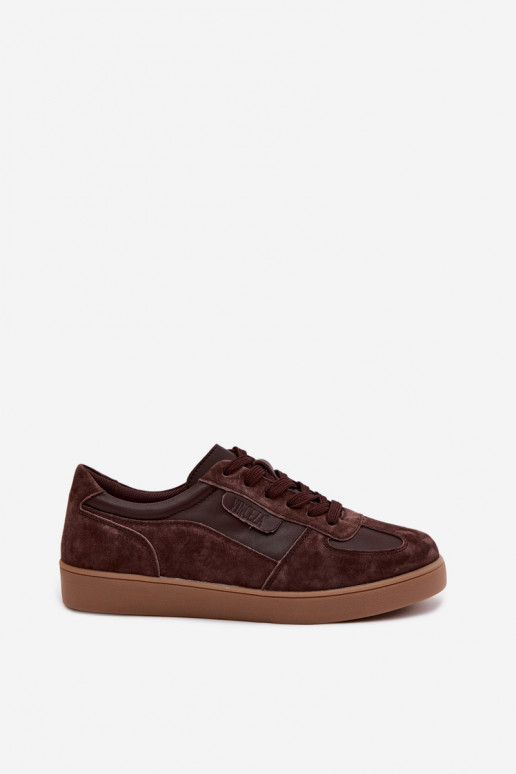 Semišové dámske sneakers Vinceza 7933 v čokoládovej farbe