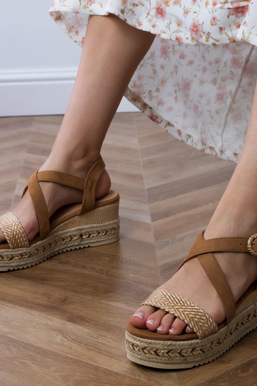 Hnedé espadrilky na platforme Sywiera