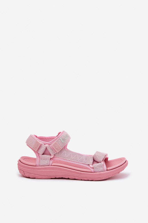 Dámske sandále materiál s lepiacimi spojkami Lee Cooper LCIN-25-34-3561L Ružová