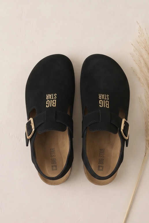 Dámske sandále z prírodnej semišovej Big Star TT274544 čierne