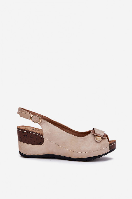 Pieskové a zlaté ľahké platformové sandále Comfort Shoes Efravia