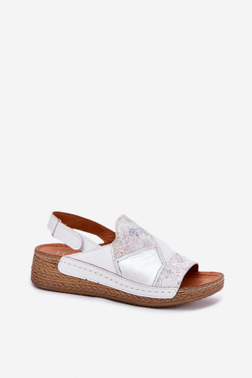 Biele dámske sandále s platformou Braid Tai turiciejka L7067-11