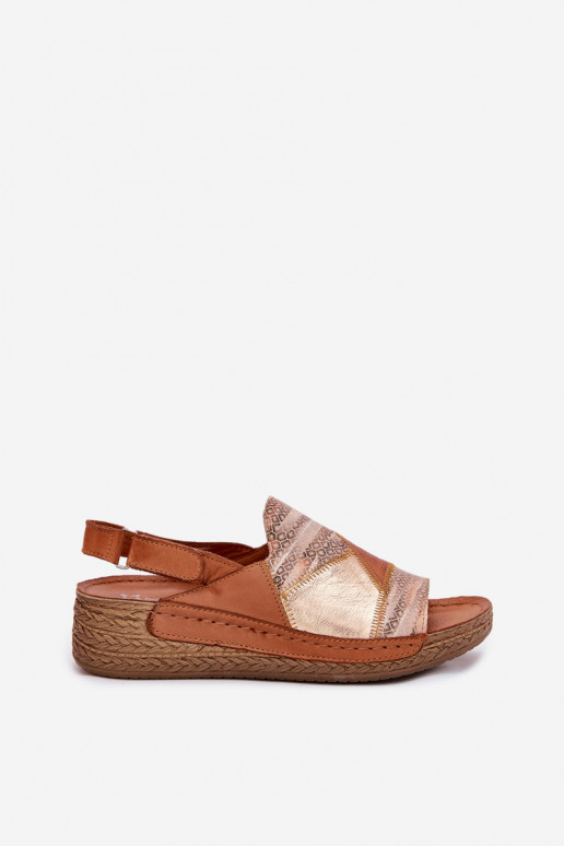 Hnedé dámske sandále s platformou Braid Tai turiciejka L7067-29