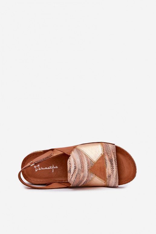 Hnedé dámske sandále s platformou Braid Tai turiciejka L7067-29