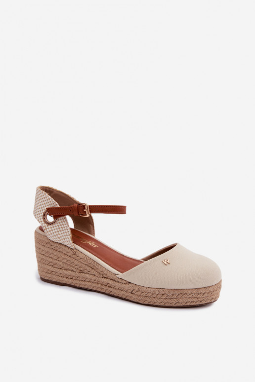 Pieskové espadrilky s platformou
