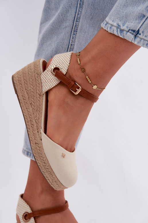 Pieskové espadrilky s platformou