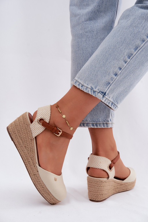 Pieskové espadrilky s platformou