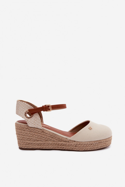 Pieskové espadrilky s platformou