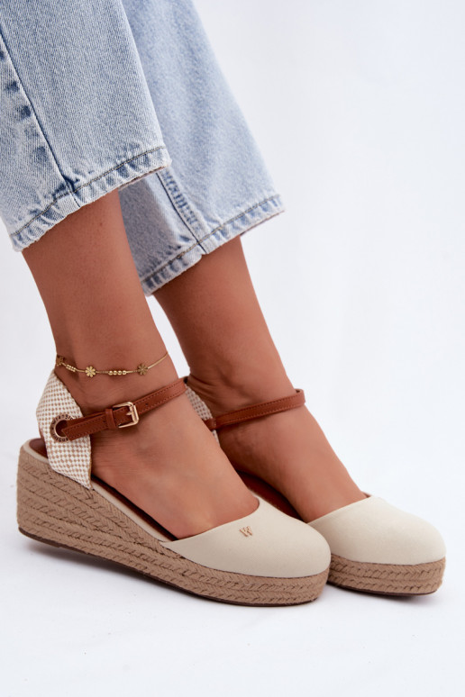 Pieskové espadrilky s platformou