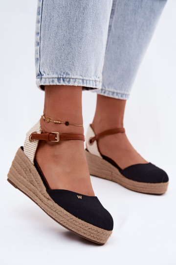Čierne espadrilky s platformou