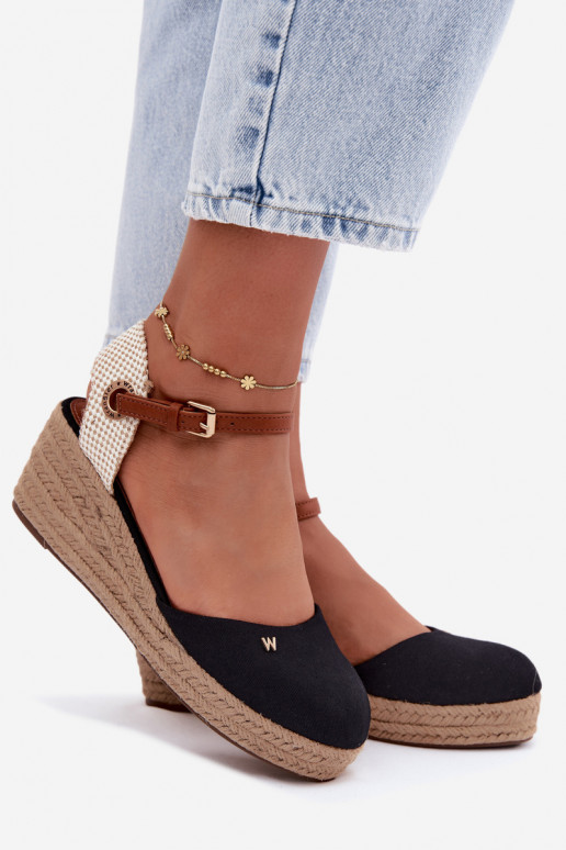 Čierne espadrilky s platformou