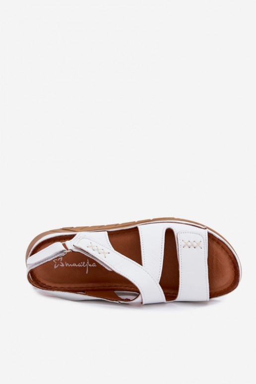 Biele dámske sandále s platformou
