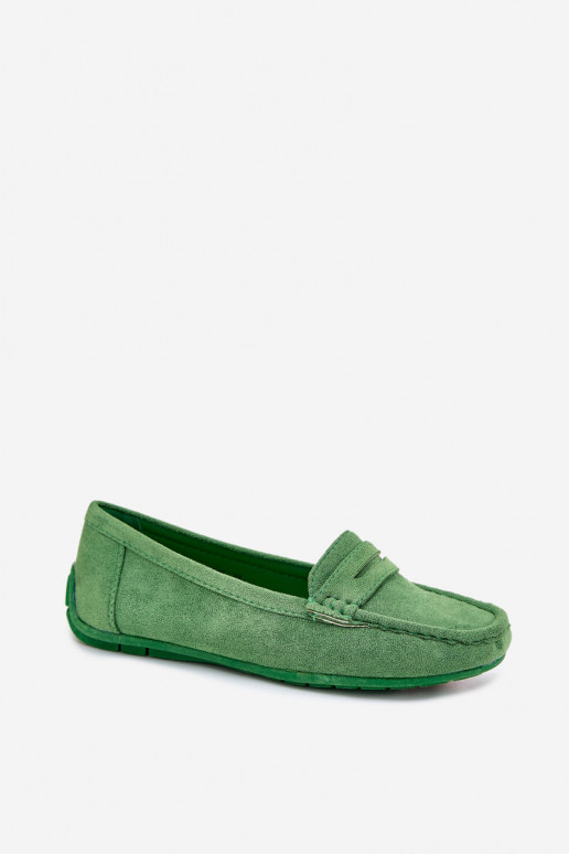 Elegantné zelené semišové mokasíny Lenvie