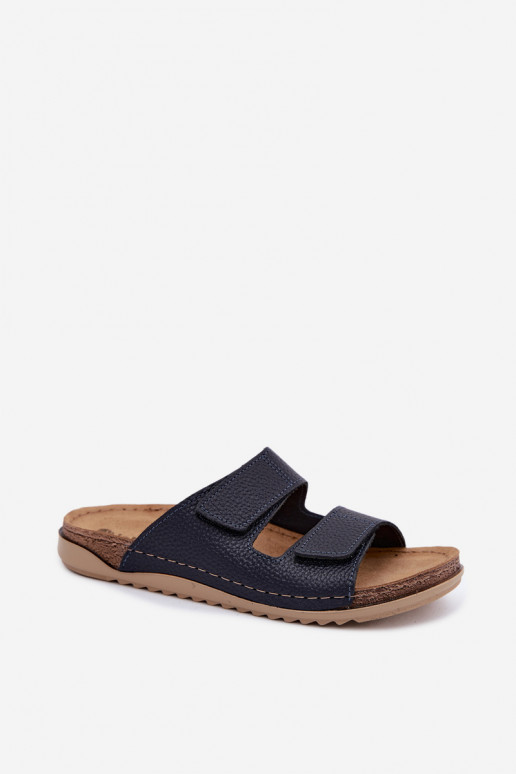Kožené papuče Dámske Inblu AA0005GU tmavomodrá