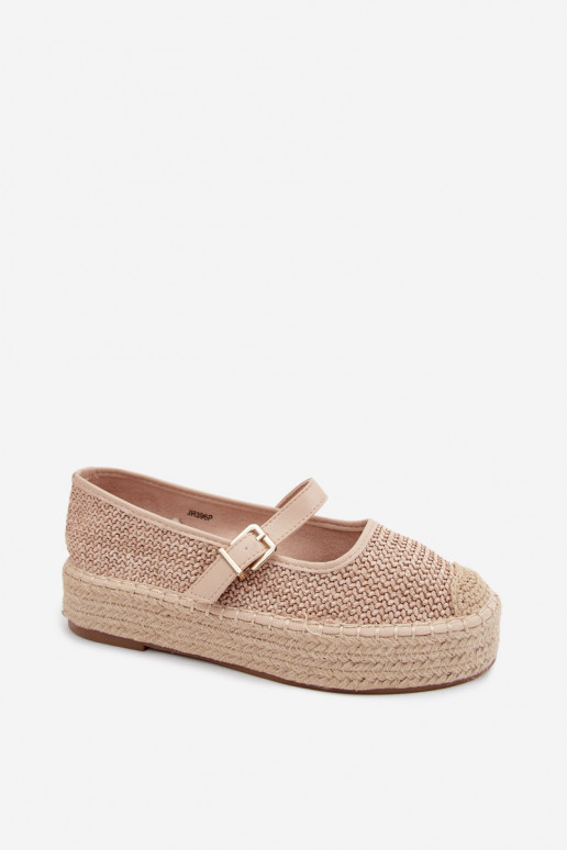 Pieskové espadrilky s popruhmi na platforme Coastina