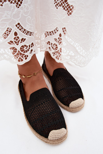 Čierne čipkované espadrilky Candessa 2