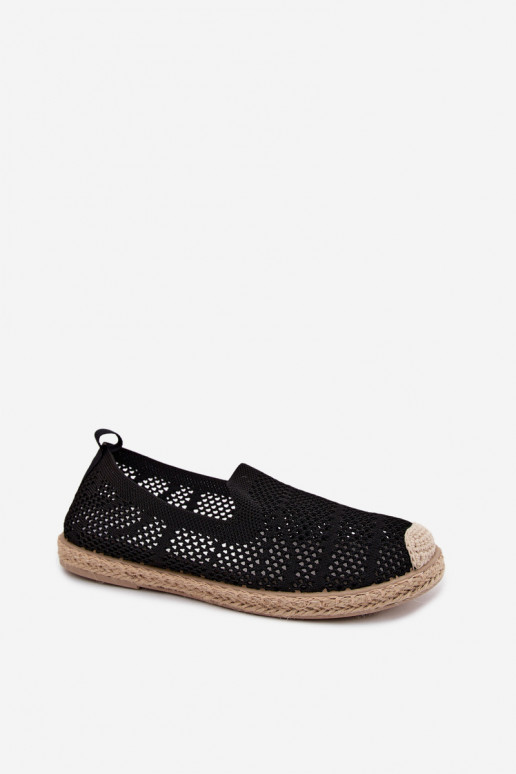 Čierne čipkované espadrilky Candessa