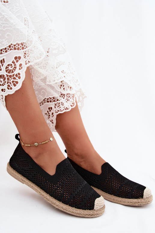 Čierne čipkované espadrilky Candessa