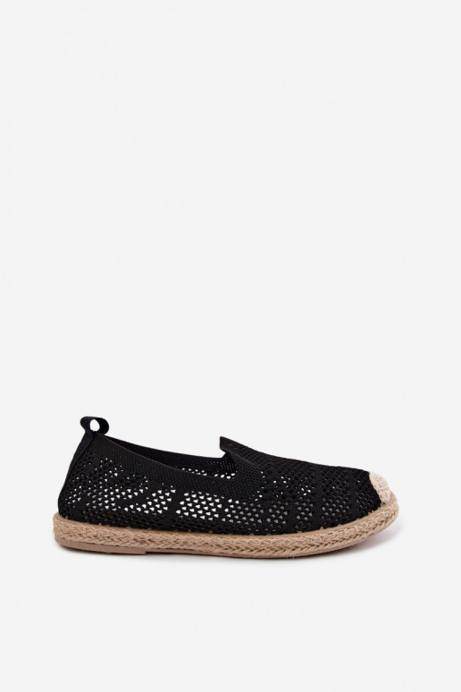 Čierne čipkované espadrilky Candessa