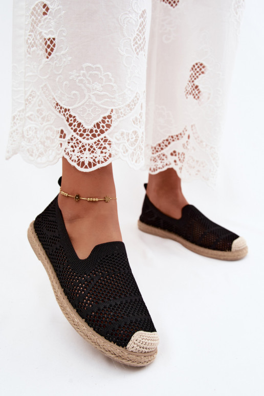 Čierne čipkované espadrilky Candessa