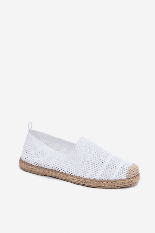 Ažúrové biele espadrilky Candessa