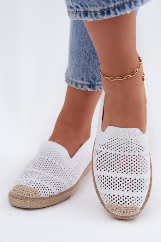Ažúrové biele espadrilky Candessa