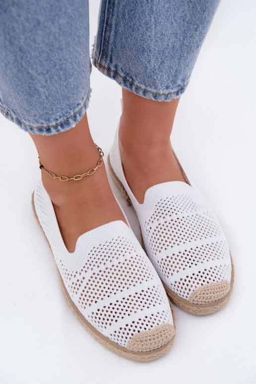 Ažúrové biele espadrilky Candessa