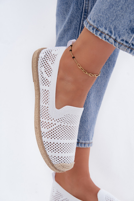 Ažúrové biele espadrilky Candessa
