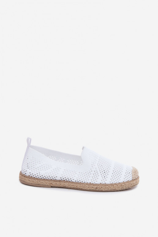 Ažúrové biele espadrilky Candessa