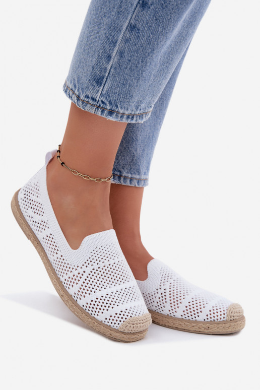 Ažúrové biele espadrilky Candessa