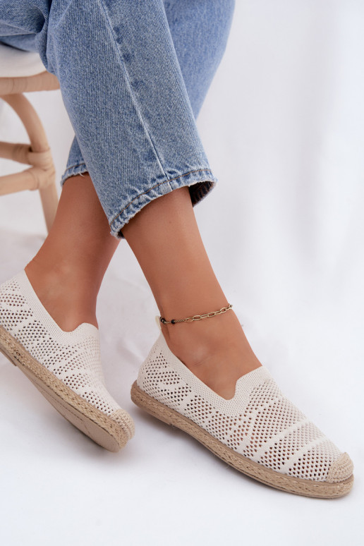 Ažúrové slonovinové espadrilky Candessa